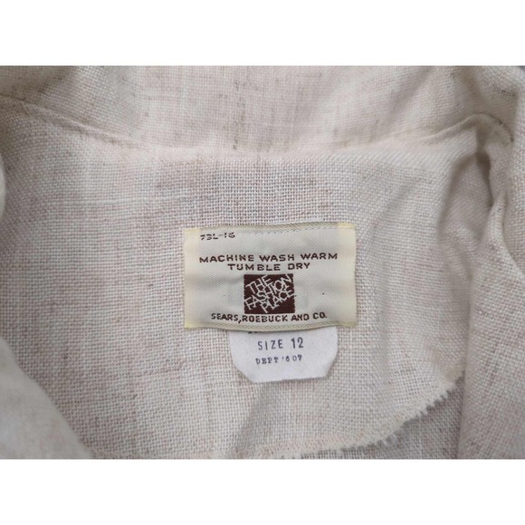 Vintage The Fashion Place Blazer Womens 12 Ivory Two Button Long Sleeve Pockets - Picture 2 of 7